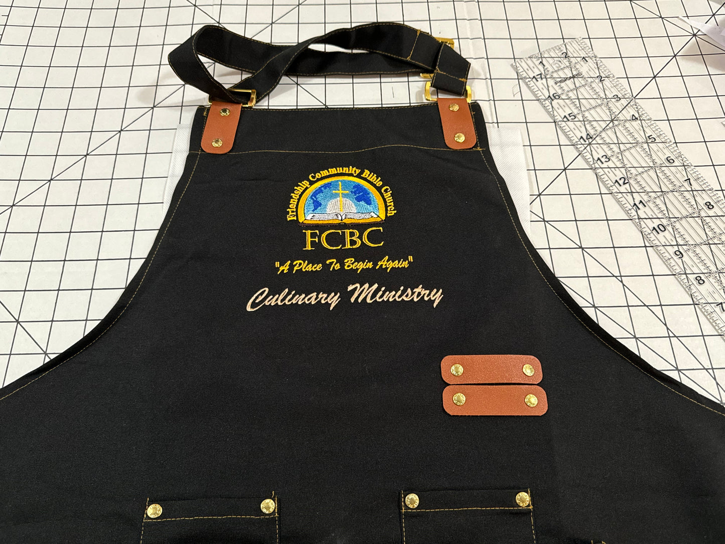 Friendship Community Bible Church Culinary Ministry Apron (With Custom Name)