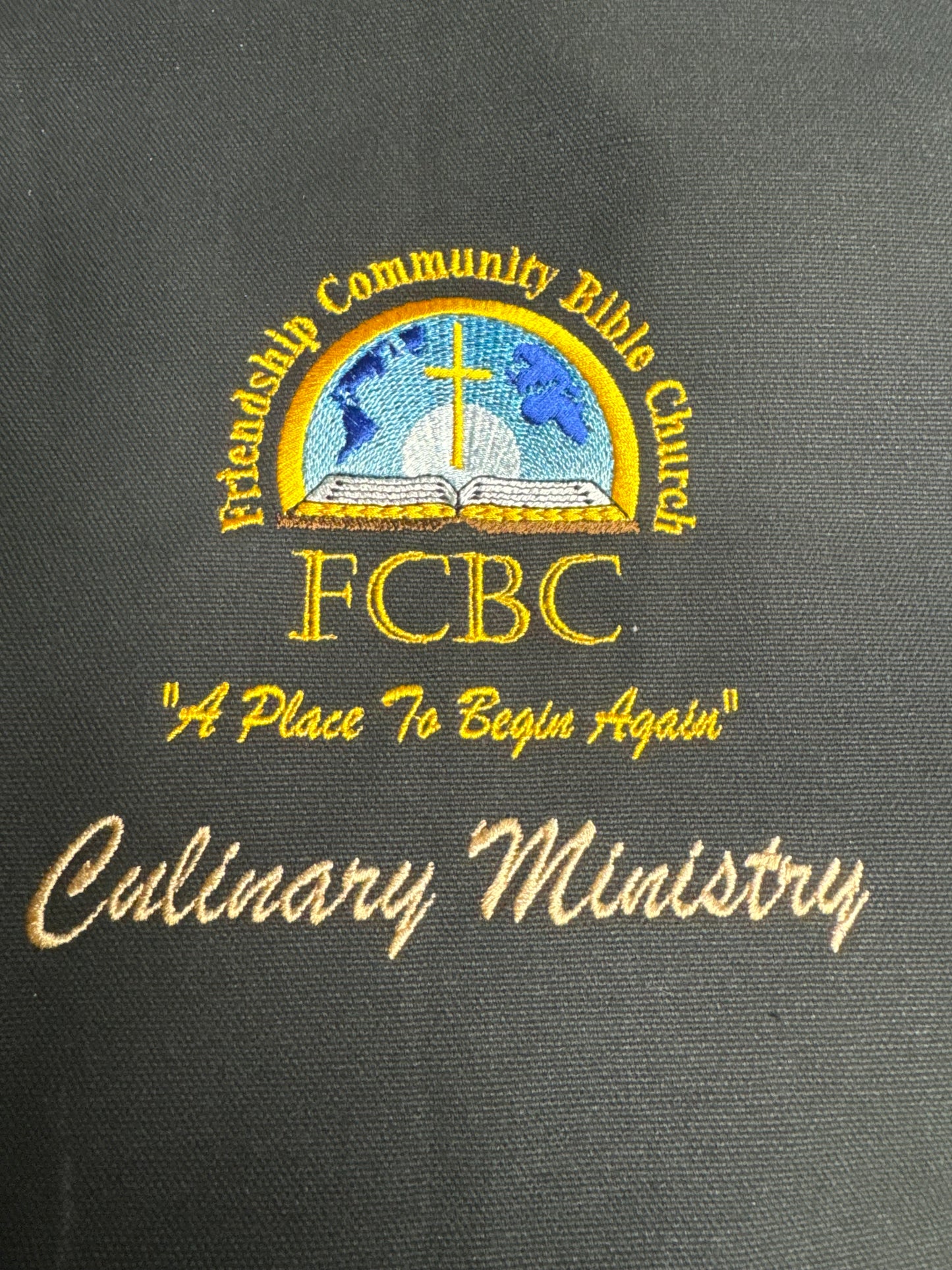 Friendship Community Bible Church Culinary Ministry Apron (With Custom Name)